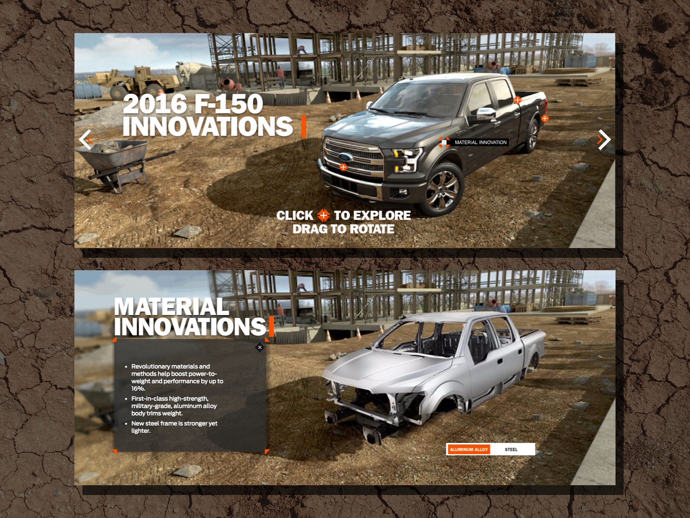 Interactive 2016 F-150 overview and material innovations cutaway