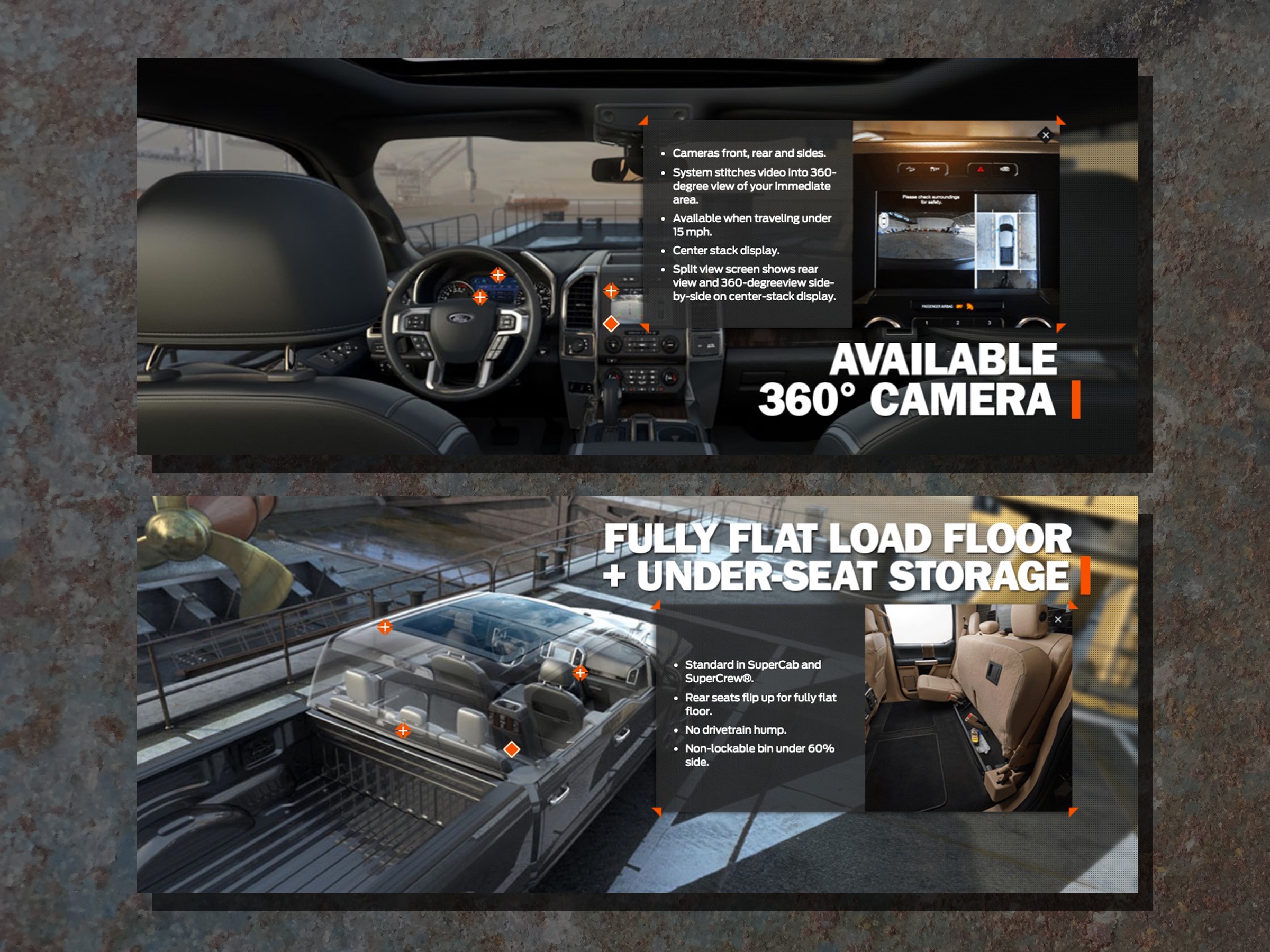 F-150 360-degree camera and fully flat load floor feature overlays