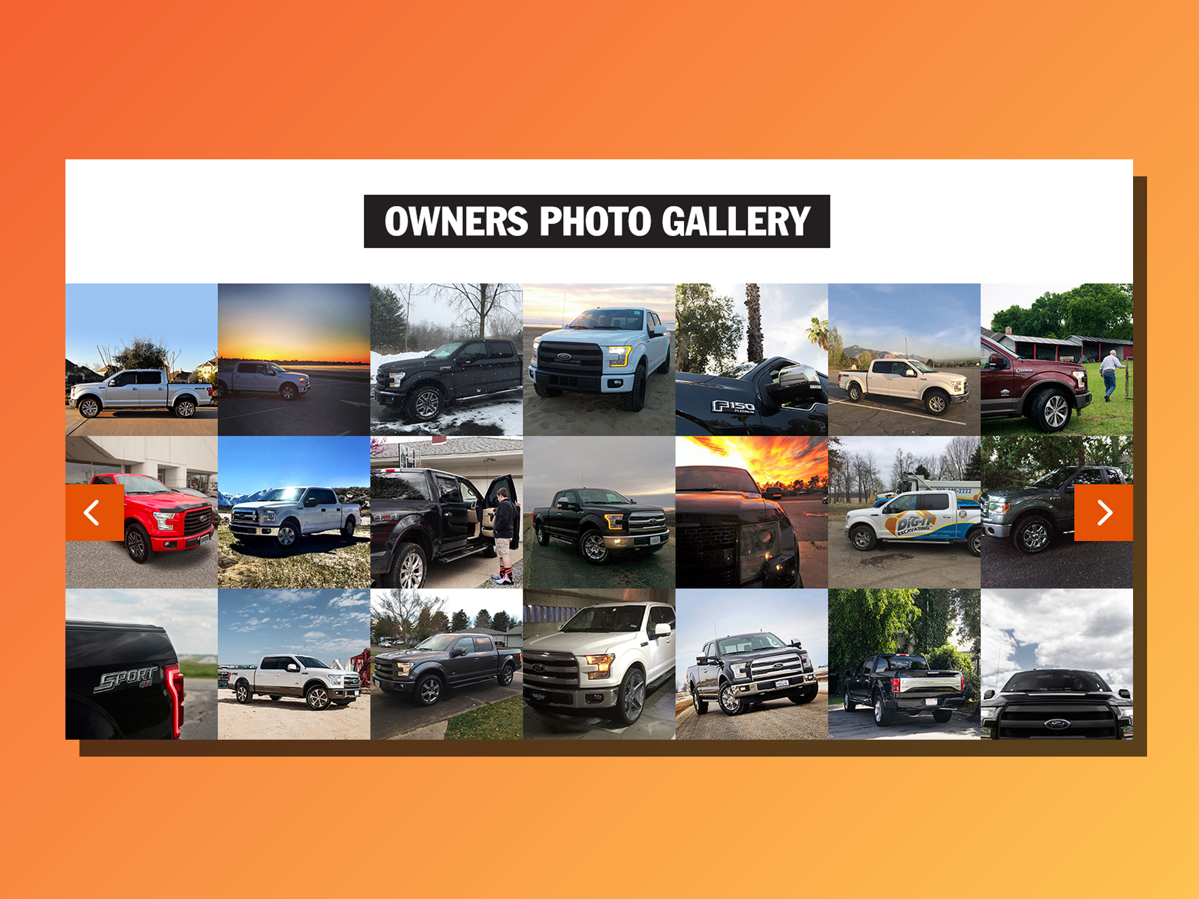 Owners Photo Gallery displaying a grid of community-submitted F-150 photographs